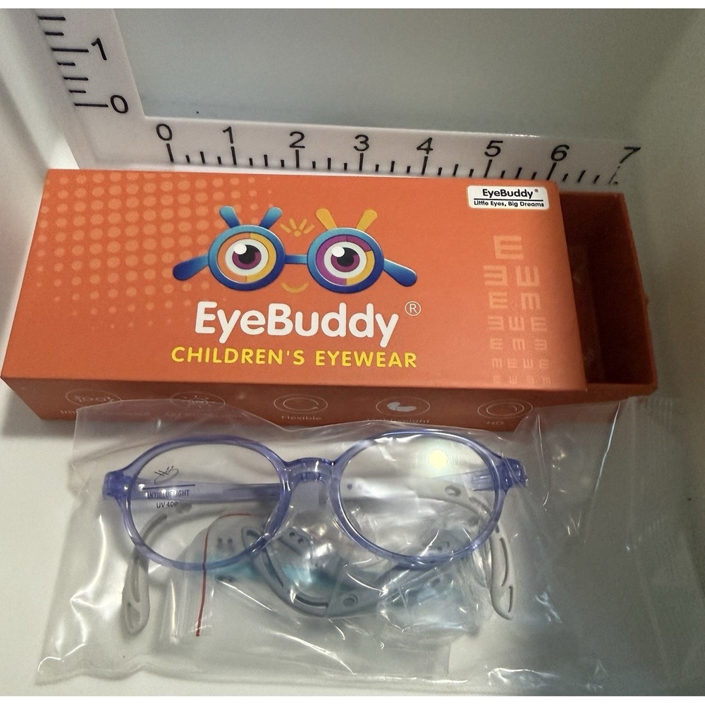 EyeBuddy MM5871 Kids Round Eyeglass Frames Purple 43-15 135 Flexible